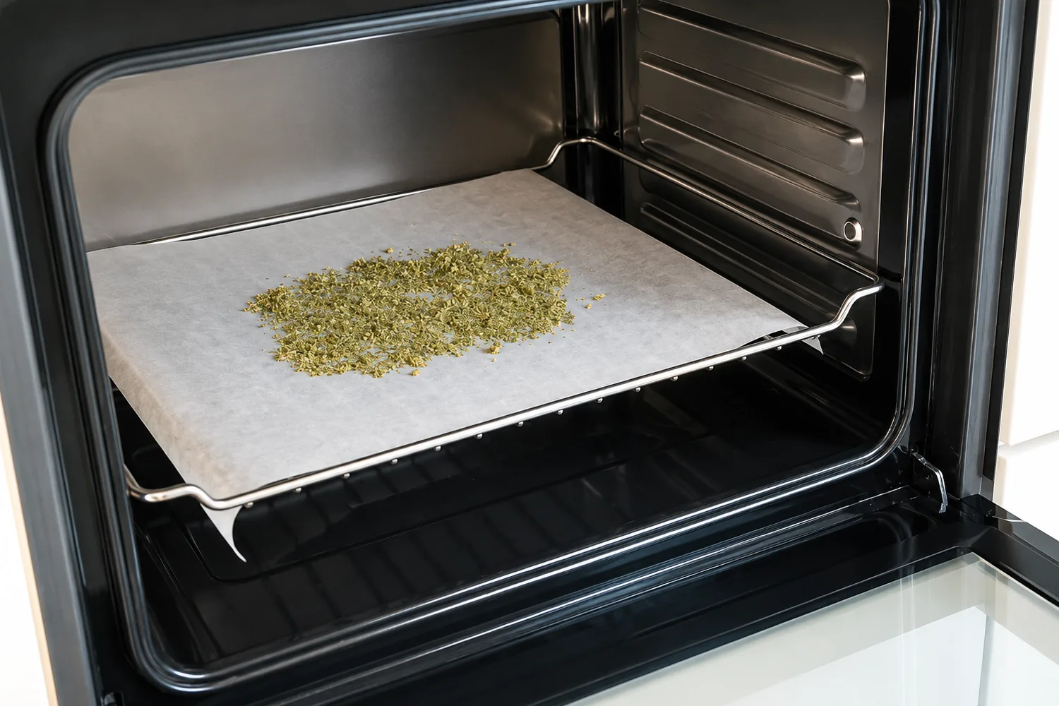 Descarboxilação das flores de cannabis no forno antes da infusão