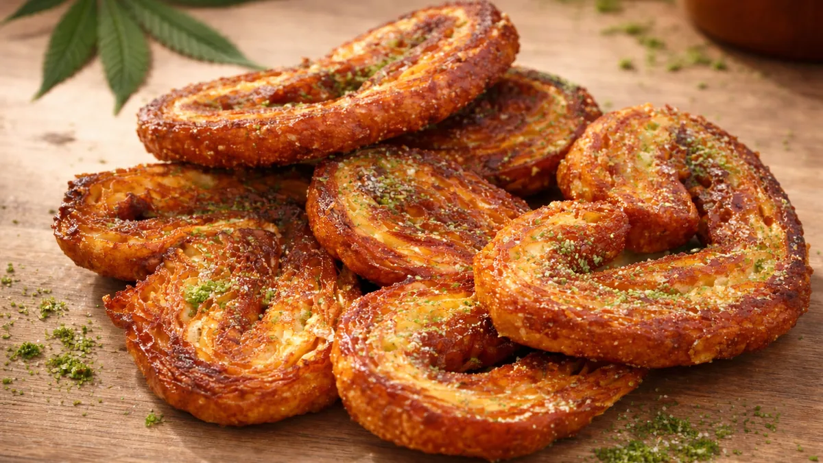 Palmiers au cannabis feuilletés caramélisés