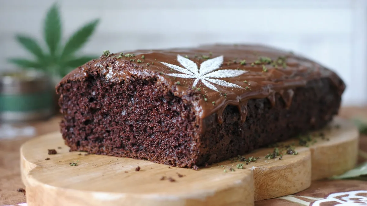 Space cake au chocolat avec nappage brillant